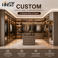HNSJ Organisateur de dressing autoportant moderne et personnalisable avec miroir pleine longueur, éclairage LED, en bois écologique, du sol au plafond