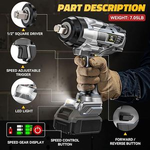 Llave <span class=keywords><strong>de</strong></span> <span class=keywords><strong>Impacto</strong></span> Inalámbrica <span class=keywords><strong>de</strong></span> Alto Torque, Juego <span class=keywords><strong>de</strong></span> Herramientas Eléctricas, <span class=keywords><strong>Pistola</strong></span> <span class=keywords><strong>de</strong></span> <span class=keywords><strong>Impacto</strong></span> Eléctrica sin Escobillas, Luz <span class=keywords><strong>de</strong></span> Trabajo LED - Product Image 2
