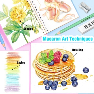 Conjunto de Lápis de Cor à Base de Óleo Macaron com 50 Cores, Suprimentos Profissionais para Desenho Artístico, Esboço e Pintura, Modelo HB-MCBP050 CN ZHE - Product Image 4