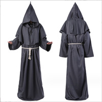 Adult Renaissance Priest Cosplay Kostüm Mittelalter liche Mönch Robe Kapuze Cowl Wizard Cape Retro Design für Halloween TV Dress-Up