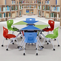 Table de formation pliante modulaire en métal avec roulettes Bureau de conférence empilable de style moderne pour l'école et le bureau