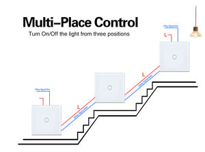 Eu 86*86mm 2-Gang 2-Wege-Touch-Doppelschalter Sensorsc halter aus gehärtetem Glas Treppenhaus Schlafzimmer schalter 220 V 12 a - Product Image 5