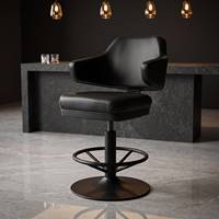 Chaise de casino moderne en cuir avec accoudoirs robustes, pivotante à 360°, garantie 5 ans, pour bar à domicile et hôtel
