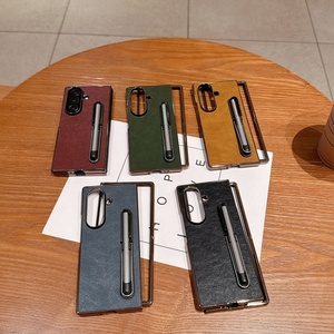 Fundas de Teléfono Móvil de Cuero PU con Electrochapado para Samsung Fold 8 3 4 5 6 7 con Stylus, Carcasa Protectora Antigolpes - Product Image 2