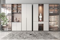 Armoire à vin de style moderne XINGYU, espace de rangement plus important, disposition personnalisable, portes en verre, belles bandes lumineuses, garantie de 5 ans