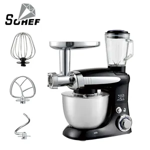 Electric Food Mixer 4L Stainless Steel Bowl Stand Mixer 6 Speeds Food Mixer With Meat Grinder