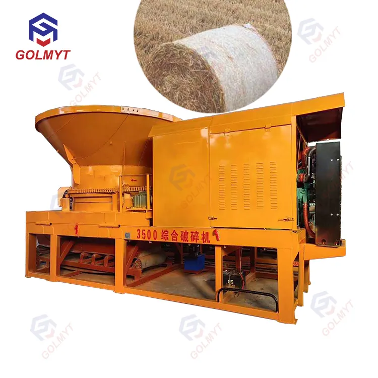 Agriculture Straw Chopping Straw Bale Shredder Hay Bale Cutting Machine Hammer Mill Crusher For Cattle Feed
