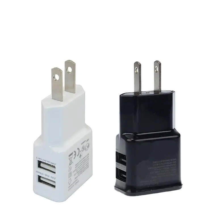 2A Double USB wall charger black white color usb wall charger adapter For Iphone Sumsung