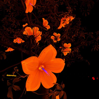 Éclairage paysager extérieur LED blanc chaud en forme de fleur de lotus en bois, étanche, décorations festives, ornements d'arbre, garantie 2 ans