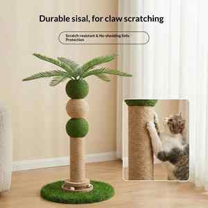 Griffoir pour chat en forme de cocotier avec jouet tournant, décoration palmier artificiel, griffoir en sisal pour chats d'intérieur - Product Image 3