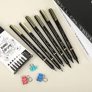 Calligraphy Pen Set Markers Customization 6pcs/set Brush Tip Markers Lettering Writing Smoothly Brush Pen Non-toxic 4size Widely Use Calligraphy Pen Set