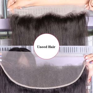 Lace Frontale HD Transparente 13x4 de Haute Qualité, Pré-Pluckée, 100% Cheveux Humains, <span class=keywords><strong>Ligne</strong></span> de Cheveux Naturelle, Fermeture en Dentelle 4x4 avec Baby Hair - Product Image 4