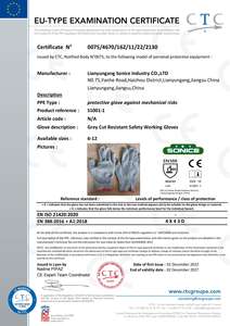 Hppe 4543x निर्माण एंटी-कट-विरोधी पर्ची उद्यान और औद्योगिक कार्य स्तर के लिए 5 कट प्रतिरोधी दस्ताने - Product Image 5