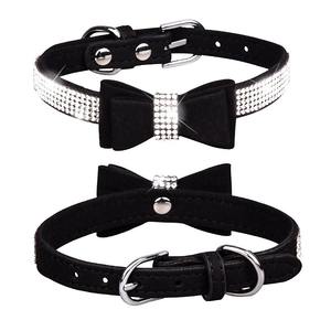 Gorgeous Crystal Bow Pet <span class=keywords><strong>Collar</strong></span> Leash Set Gamuza de alta calidad Sparkling Crystal - <span class=keywords><strong>Studded</strong></span> para Pet Fashion Walks - Product Image 6