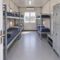 NEXVORA NVT-DCH-003 Maison préfabriquée modulaire détachable de 20 pieds pour dortoir de travailleurs avec lits superposés pour chantier de construction