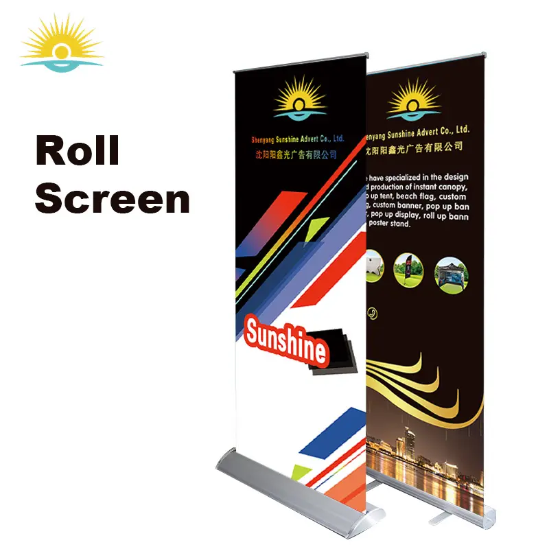 Sunshine Roll Up Advertising Banner Stand Roll Down Banner Roll up Standee Aluminum Retractable Banners