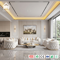 Juego de Sofás Chesterfield de Lujo para Toda la Casa, Personalizado con Botones y Cristales, Muebles para Sala de Estar, Proyecto Integral para Villas y Hoteles