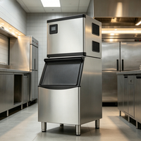 Máquina de Hielo Comercial Vertical de Acero Inoxidable de Alta Resistencia y Funcionamiento Silencioso, con Cubos Transparentes, para Bares, Cafeterías y Hoteles