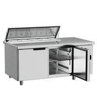 Congélateur commercial sur mesure sous comptoir, réfrigérateur de travail pour salades à refroidissement par air, équipement de réfrigération de comptoir