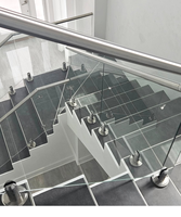 Rampe en verre en acier inoxydable pour balcon, terrasse, véranda, escalier et usage extérieur - Fixation universelle pour verre