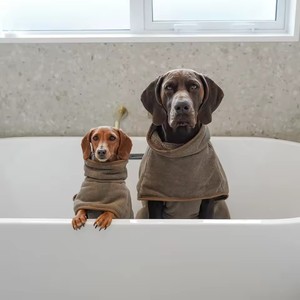 Custom Designed 500GSM Microfiber Highly Absorbent <b>Dog</b> <b>Drying</b> <b>Robes</b> with Wrap-around Chest Tie - Product Image 4