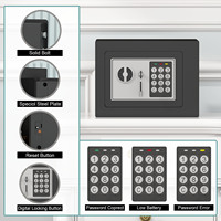 Coffre-fort en acier miniature 17e en gros, prix d'usine, casier électronique à code, petite boîte de sécurité personnalisable pour l'argent