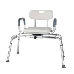 Chaise de douche pour salle de bain, largeur de siège de 44 cm, hauteur réglable avec accoudoirs pour personnes âgées, femmes enceintes - Product Image 2