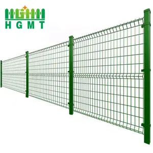 3D geschweißte Drahtgitter platte PVC-beschichteter Stahl zaun Gebogener Garten biege zaun für Farm zaun Metallrahmen Vierkant loch