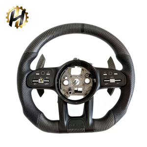 HZ Maßgefertigtes Halb-Perforiertes Leder-Karbon-Lenkrad für Luxusfahrzeuge, Passend für Mercedes Benz W204 W205 W166 W212 C63 für <span class=keywords><strong>3</strong></span> - Product Image 2