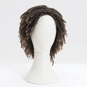 Nouvelle Mode Naturel Afro Crépus Bouclés Crochet Machine Made Synthétique Ombre Perruques Pour Les Femmes Noires Dreadlocks Cosplay Perruques - Product Image 5