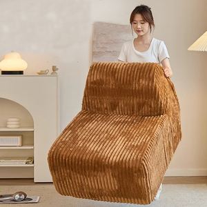 Sofá Individual Moderno de Terciopelo Tipo Nido Reclinable para Sala de Estar, Sillón Caterpillar para Descanso y Ocio en Balcón - Product Image 1