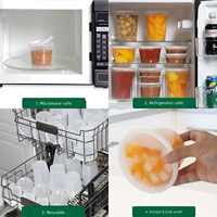 Contenants alimentaires jetables avec couvercles, 50 ensembles, sans BPA, étanches, hermétiques, boîtes à emporter 3 tailles pour soupe, congélateur, micro-ondes