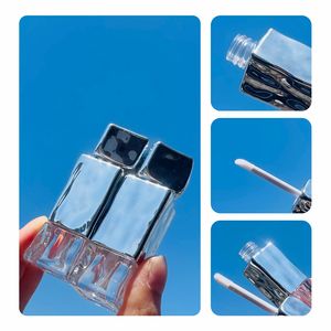 Op Voorraad Onregelmatige Vierkante Waterrimpel Roze 2.5Ml Abs Plastic Lippenstift Verpakking Lip Glazuur Buis Met Schroefdop Gezeefdrukte - Product Image 6