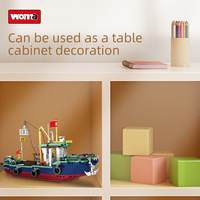 Woma Toys C0356A Bateau de pêche en blocs de construction, jouet éducatif pour enfants de 5 à 7 ans
