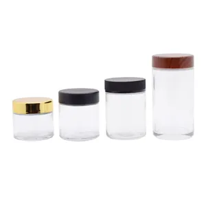 Glass Jar Supplier Wholesale Wide Mouth Mason Jars 8 oz 16 oz Glass Jar with Lid Child Resistant Cap Logo Custom