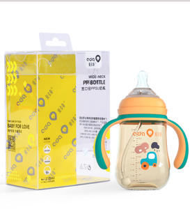 Biberon PPSU à large ouverture incassable avec poignée à motif de dessin animé, design en arc, grande tasse à paille en forme de bec de canard, une pièce - Product Image 6