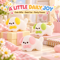 Jouets en silicone souple en forme de chiot avec nœud papillon, mignons, anti-stress, pour cadeaux et fêtes, vente en gros