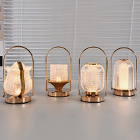 Lampes de table en cristal nordique rétro LED bar lampe de bureau USB rechargeable tactile veilleuse pour chambre hôtel bureau mariage