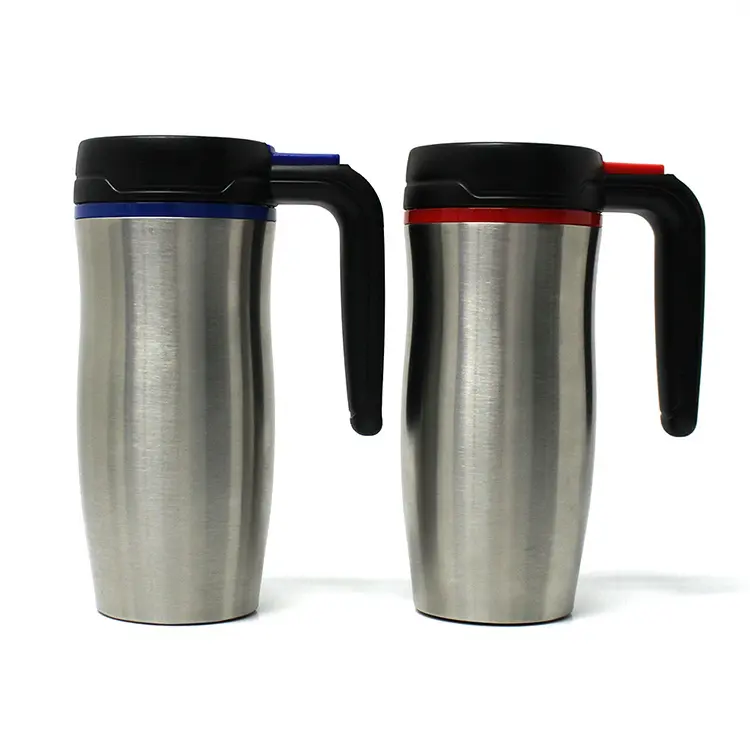 Outdoor Travel Mug Plastic Inside SS304 Outside Tea/coffee Cup 450ml Stainless Steel Mugs