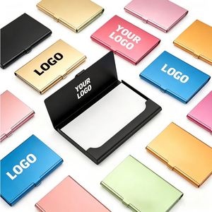 Fashion Design Printed Laser Logo Metal Id Case Aluminum Alloy Business Promo <b>Office</b> <b>Gift</b> Custom Card Holder - Product Image 1