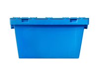Caisse de stockage en plastique recyclable de grande taille et robuste, en matériau PP, boîte inclinée, paroi solide, couvercle, logistique, retournement, empilable