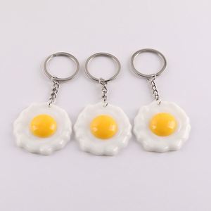 Wholesale Simulation Resin Fried Egg Creative Food Toy Poached Egg Key Ring Pendant Fun Hanging Ornament Small Gift <b>Keychain</b> - Product Image 3