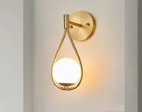 Роскошная латунная основа для лампы, комнатный декоративный кронштейн, Золотой светодиодный настенный светильник