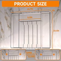 Organisateur de tiroir extensible en plastique JX pour vaisselle, cuisine, cosmétiques, papeterie et couverts