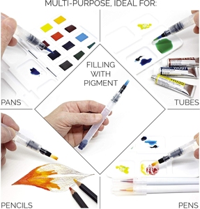 Ensemble de stylos pinceaux aquarelles rechargeables avec embouts en nylon pour la peinture, mélange de calligraphie, fournitures d'art bricolage pour enfants - Product Image 6