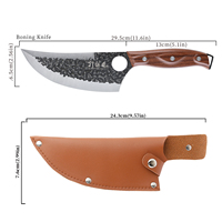 Couteau de chef viking fait à la main, couteau à désosser de boucher de 6 pouces, acier au carbone forgé, acier inoxydable, couteau de cuisine, couteau de camping, couteau à abattre pour la viande