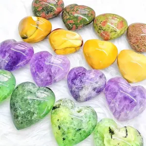 Wholesale Natural Beautiful Polished Crystals Healing Heart Gemstone Hearts Carving Crafts For Decoration Collection