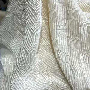 100% polyester pleated crinkle crepe chiffon dress fabric material