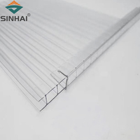 Plaques de polycarbonate creuses de 5 mm à prix abordable, revêtement anti-UV, flexibles, écologiques, pour toiture résidentielle extérieure