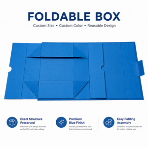 Custom Glue‑Free 7 Panel Foldable Rigid <b>Box</b> With Lock Closure No Magnetic <b>Flat</b> <b>Pack</b> Packaging <b>Box</b> Custom Printing Factory Direct - Product Image 2